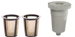 2 Gold Tone 1-Kup (TM) Reusable Coffee Filters with 1 Filter Holder